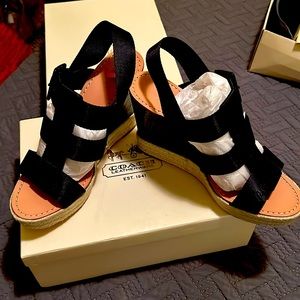 COACH Maryanne Logo Platform Wedge Sandal Women's 10